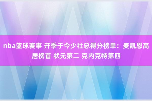 nba篮球赛事 开季于今少壮总得分榜单：麦凯恩高居榜首 状元第二 克内克特第四